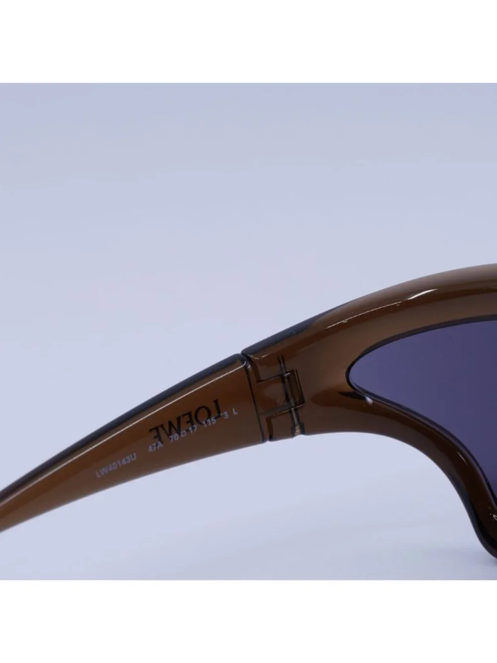 Loewe LW40143U 47A Sunglasses Brown Shield Frame, Grey Lenses